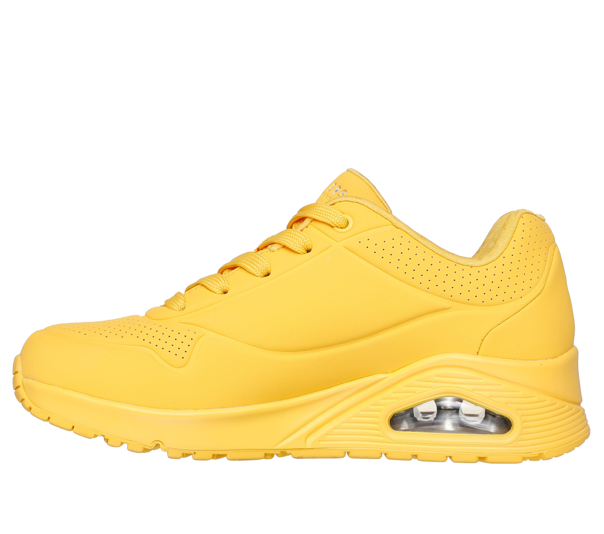 Skechers Women's Uno Stand On Air Trainers, Mustard Durabuck/Mesh, 6.5 UK