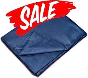 YEMYHOM 100% Cotton Weighted Blanket Cover 60"x80", Soft Removable Duvet Cover for Heavy Blanket, Machine Washable（Navy Blue）
