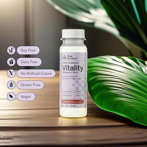 Miniatura 3 de Bebida de suplemento de hongos, mezcla de vitalidad de acción rápida, Cordyceps, Reishi, Chaga, melena de león, Ashwaganda, para adultos, sabor a