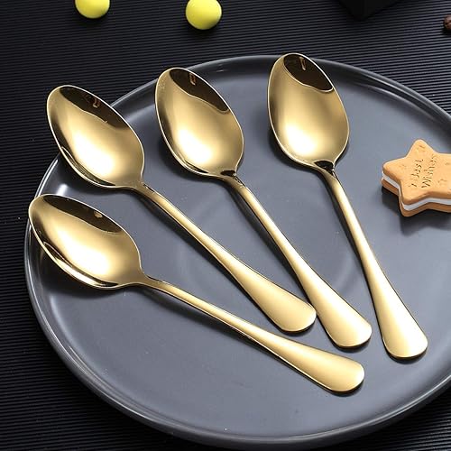 Miniatura 9 de Berglander Cucharas de sopa pulidas de acero inoxidable de 7.5 pulgadas, juego de cubiertos de 12 piezas, fácil de limpiar, apto para lavavajillas