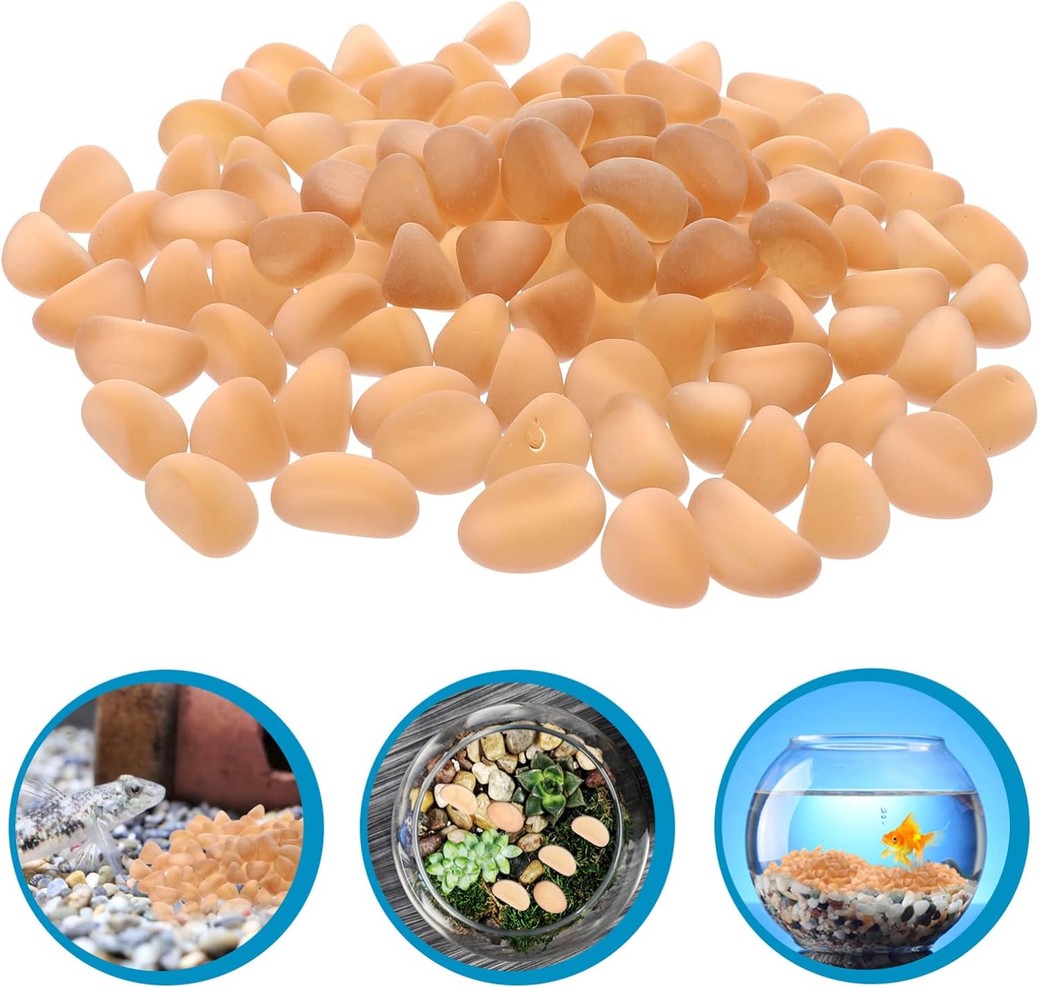 Yardwe 2bags Frosted for Aquarium and Garden Decor Stone Decor for Fish Tank Ornaments Decorative Pebbles for Projects and Landscaping