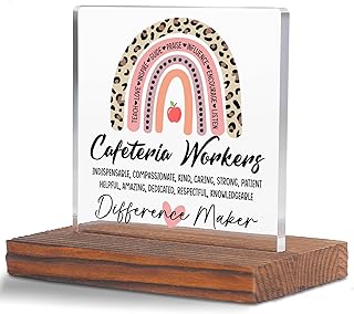 Cafeteria Workers Clear Desk Decorative Sign, Appreciation Gift for Women Men, Thank You Gifts for School Food Service Staff, Retirement, Birthday, Christmas TZ245