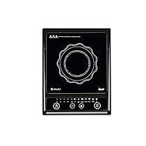 Bajaj Splendid 1200W Induction Cooktop with Pan Sensor and Voltage Pro Technology, Black