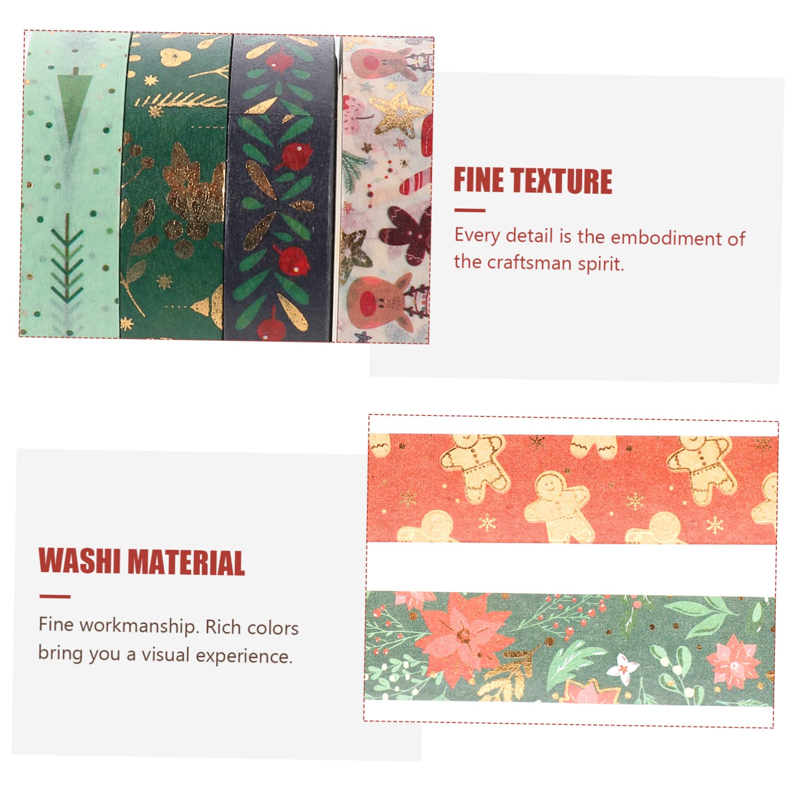 Tofficu 5 Juegos Cinta Washi Navideña Pegatinas Con Temas Navideños Cintas De Cuaderno Pegatinas as Christmas Stickers Cintas Para Envolver De Diario 21 Rollos*5