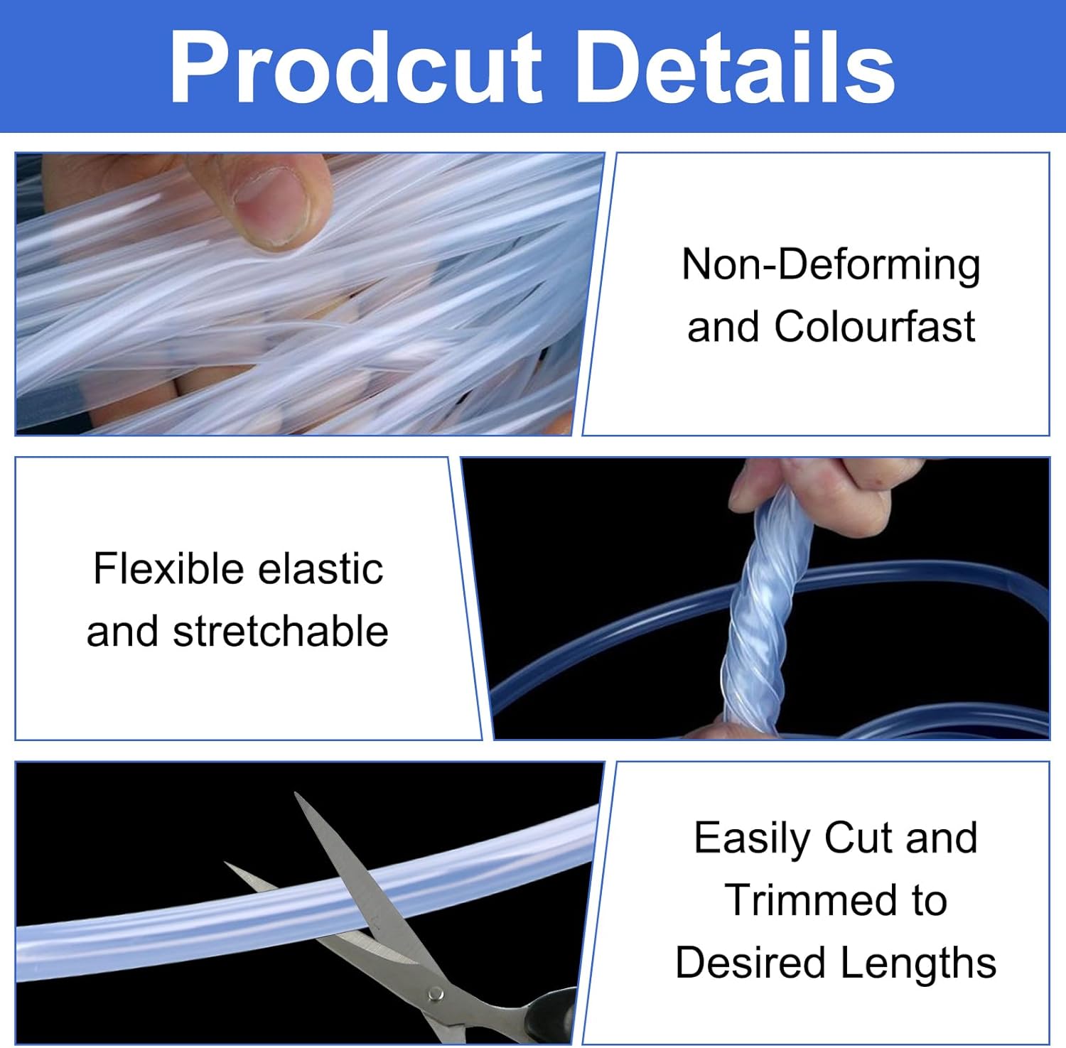 5M Food Grade Silicone Hose 8mm ID x 10mm OD Food Grade Flexible Hose Silicone Water Hose Transparent Pump Transfer Hose