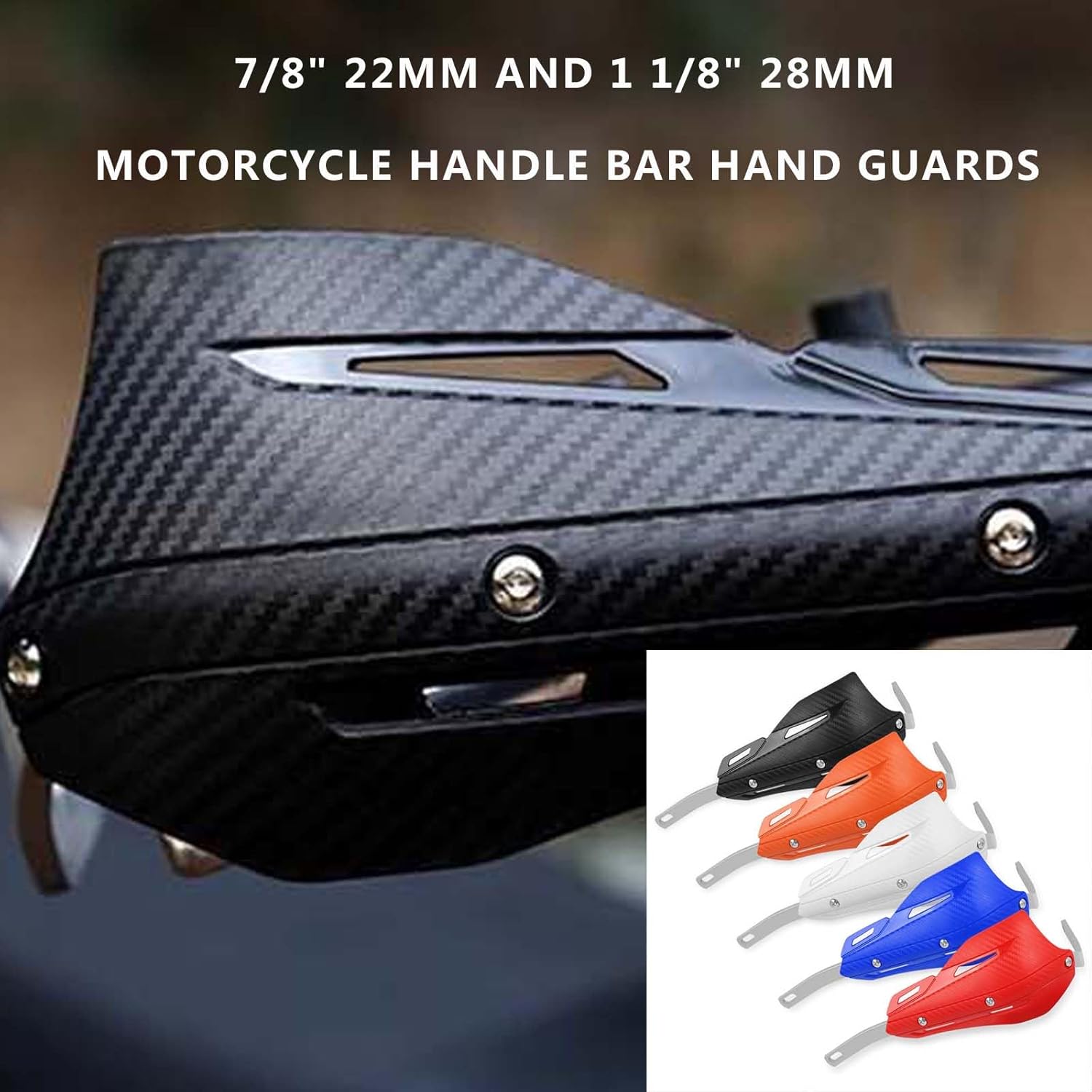 7/8" 22mm and 1 1/8" 28mm Handguard Motorcycle Handlebar Brake Lever Protection Hand Guards Replacement for Motorbike ATV Motocross Supermoto Racing Dirt Pit BIK(Black)