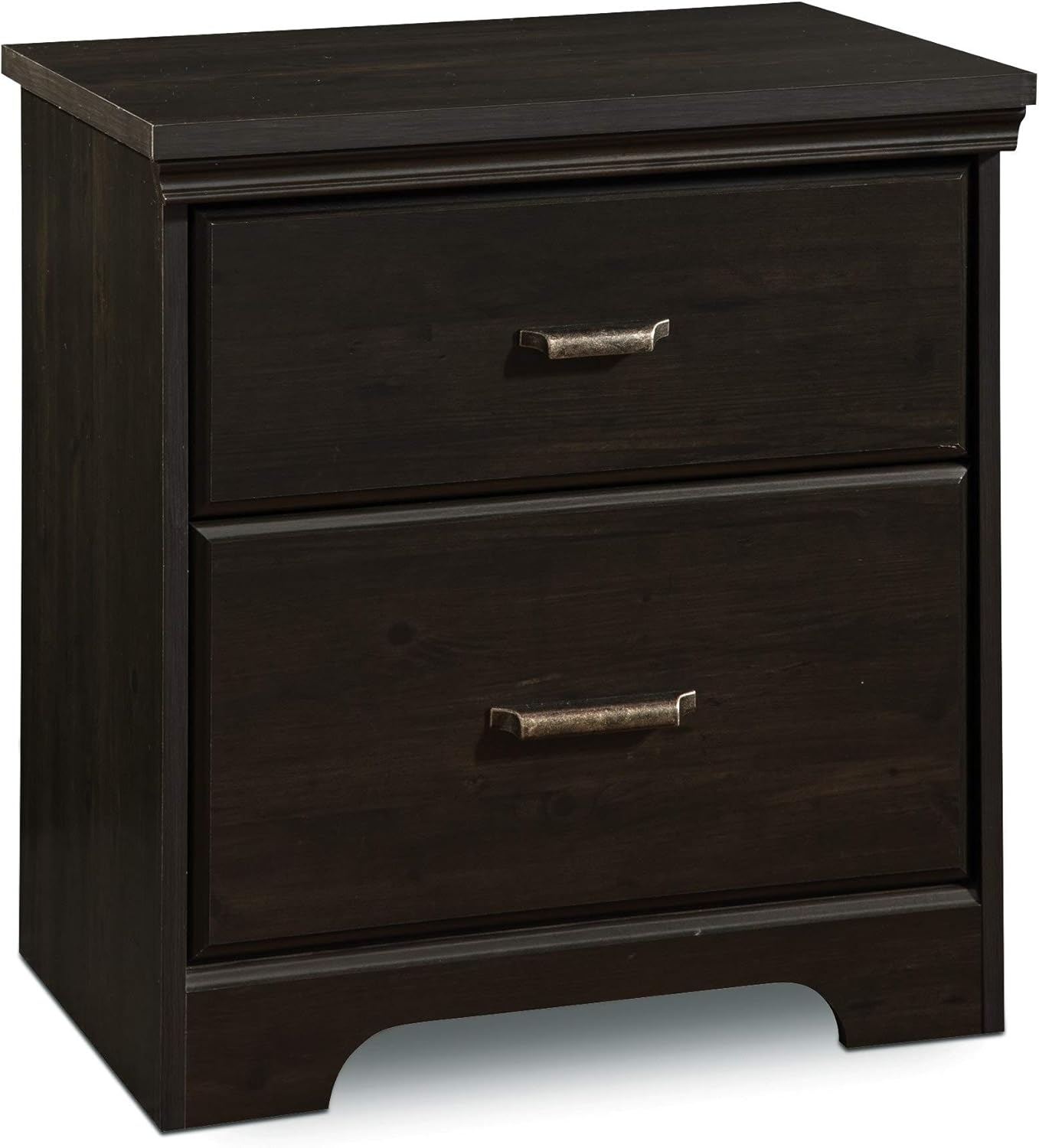 South Shore Versa 2Drawer Nightstand, Ebony with Antique Handles Home & Kitchen