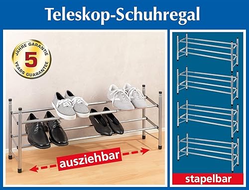 Miniatura 3 de Wenko Zapatero extensible, Cromo, Plata