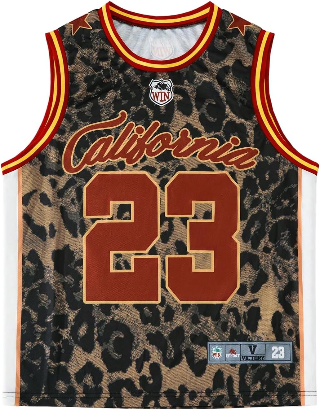 RoseSeek Men's Jersey Shirts Leopard Number Print Sleeveless Tank Tops Athletic Sports Basketball Shirts