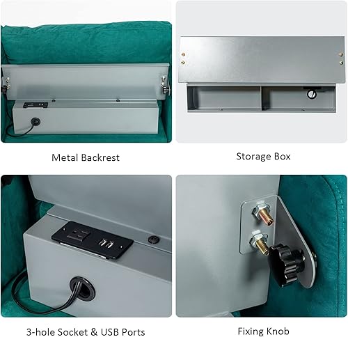 Miniatura 7 de Giantex Sofá modular de 97 pulgadas, sofá modular en forma de L con diván convertible, puertos USB, enchufe de 3 agujeros, caja de almacenamiento