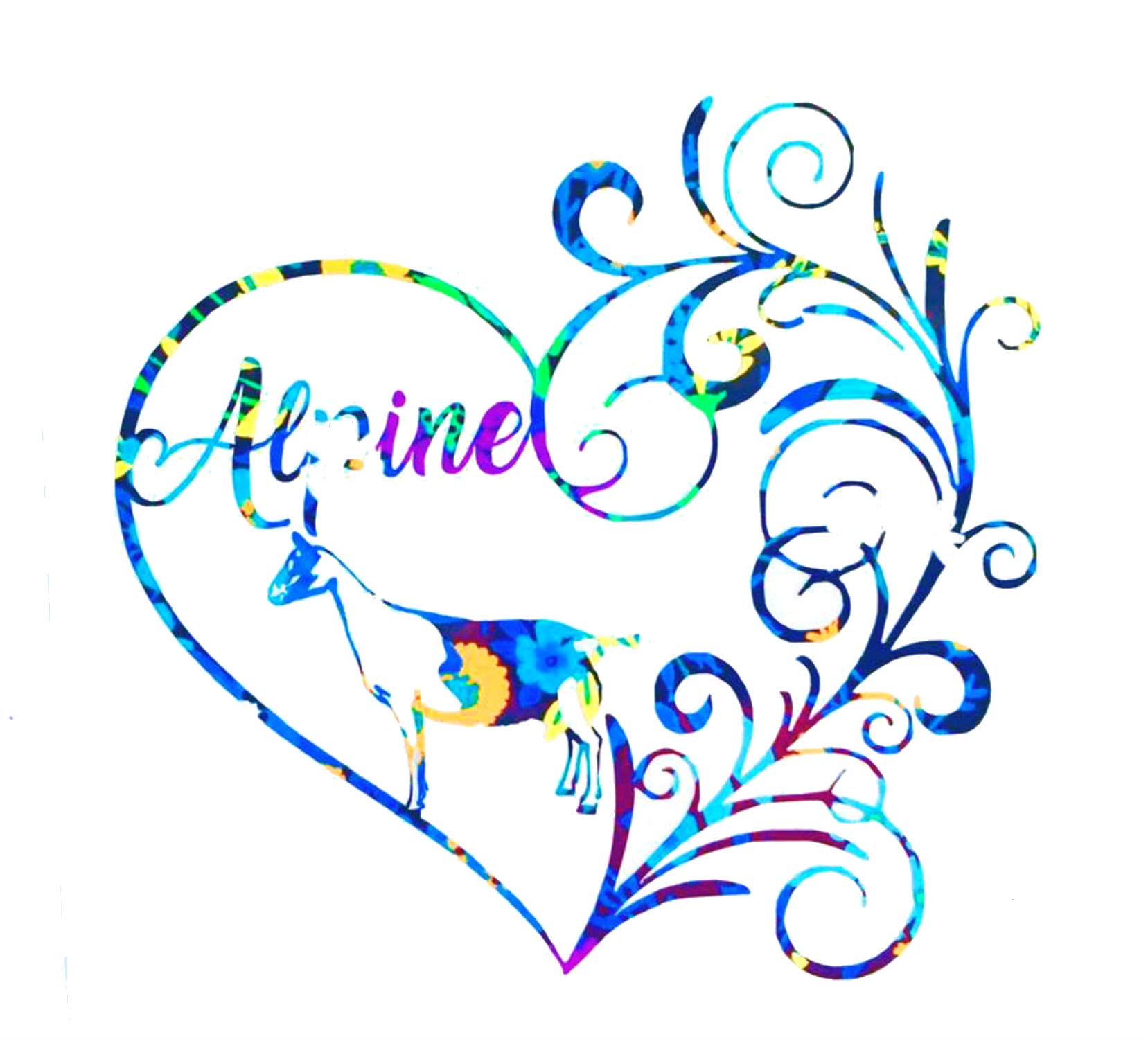 Alpine Dairy Goat Heart Vinyl Decal Sticker, Window, Laptop, Bumper, Car, Goats, Farm, Ranch - Choose Size and Pattern - Gift for Mom, 4-H