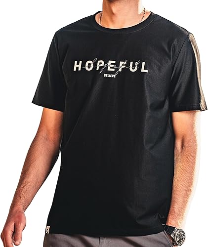 ZVX Men Hopeful Believe Graphic T-Shirt Summer Classic Top Breathable Comfortabl