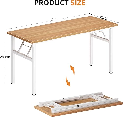 Miniatura 81 de DlandHome Escritorio plegable pequeño de 31.5 pulgadas, escritorio de computadora para oficina en casa, mesa plegable para espacios pequeños, no