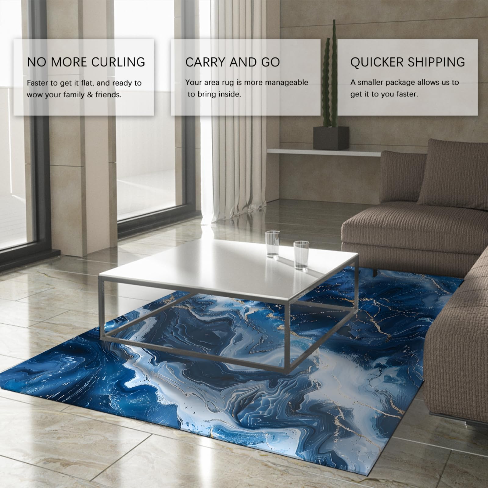 Abstrakcyjne chmury dywan nowoczesny wybrzeże dywaniki do sypialni jadalni marmur ombre niebieski wzór wirowy antypoślizgowy dywan z niskim runem 160 x 230 cm