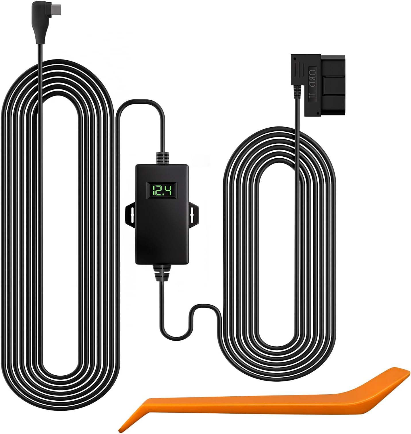 WOLFBOX USB C Hardwire Kit OBD, Hard Wire Car Charger Cable Kit 12V-24V to 5V, Avoid Dash Cam Battery Drain, Suitable for G840S/G930/G840H/G850/G850PRO/X5/X5 DUO/i07/i17/X3 Dash Cam