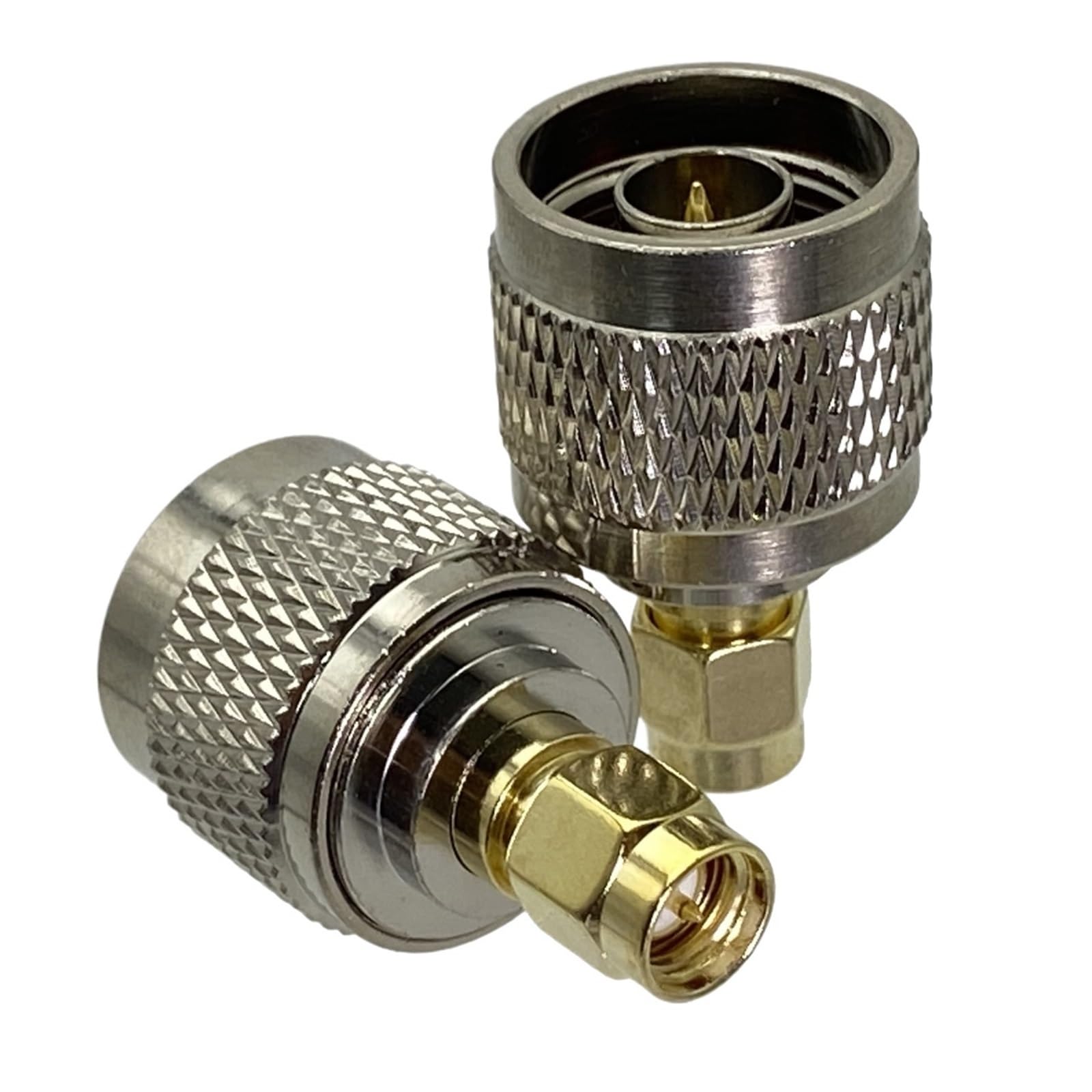 1 x adapter RF N na SMA męski i żeński, koncentryczny do zacisków kabli anteny radiowej (N Male to SMA Male)