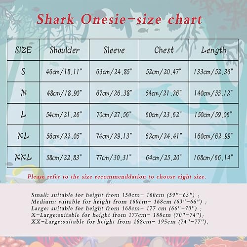 Miniatura 7 de Pijama de tiburón para adultos, disfraz de cosplay de tiburón, de una pieza, ropa de dormir de caricatura, mameluco de tiburón para mujeres y hombres