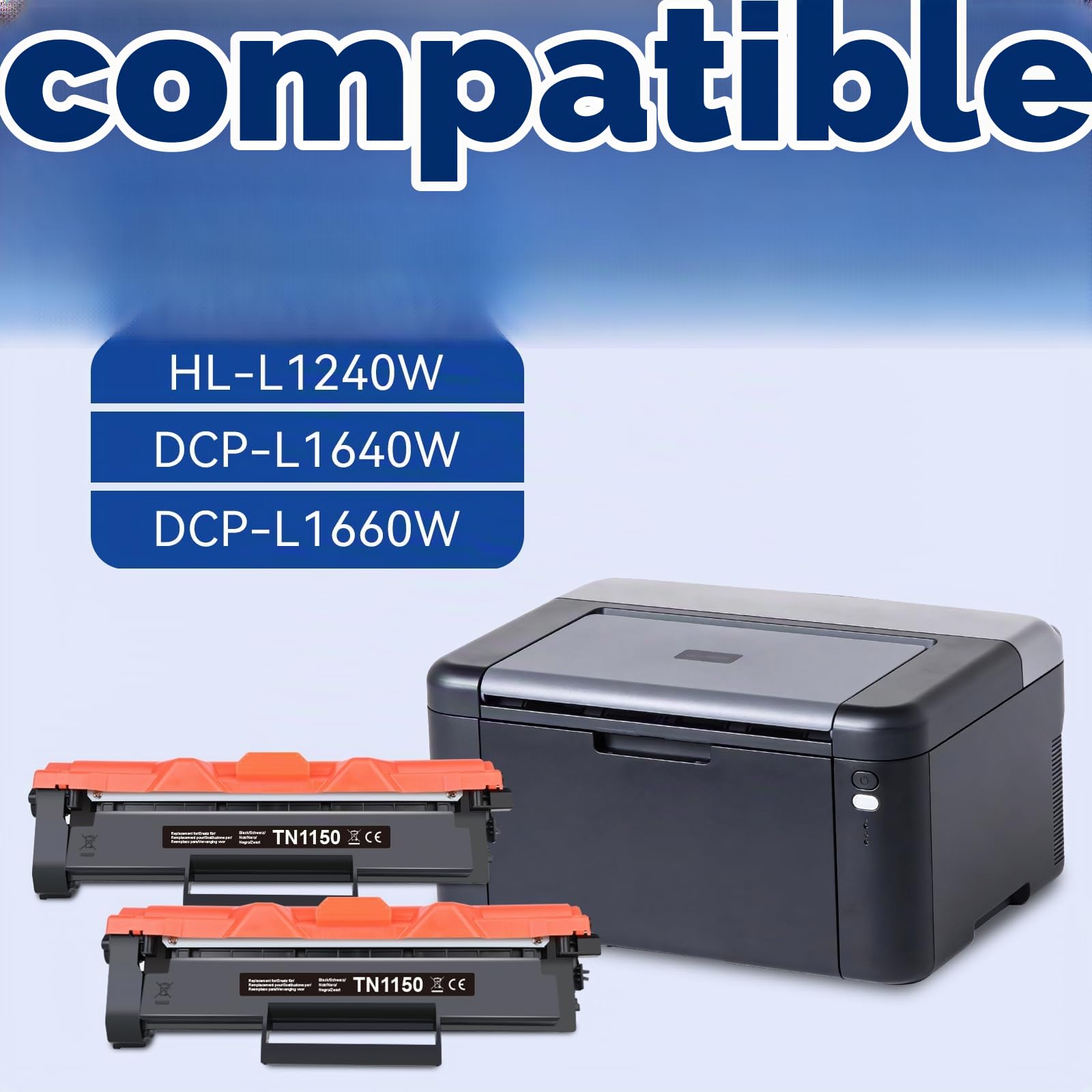 TN1150 Toner DCP-L1640W DCP-L1660W HL-L1240W 1000 Pages Noir 2 par Pack