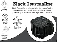 Vista 19 de Amazing Gemstone Black Tourmaline Crystals Rough Stone in Bulk, 1/2lb Large Pieces Turmalina Negra Piedra Originales, Large Black Tourmaline Crystal