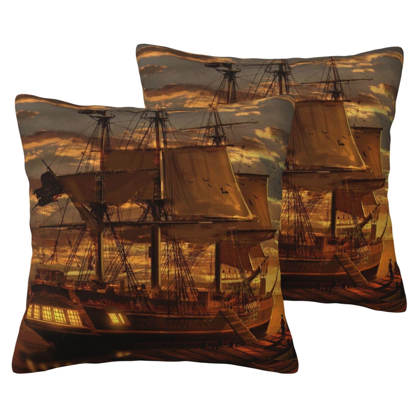 Housse de coussin pirate en simili lin pour lit d'enfant