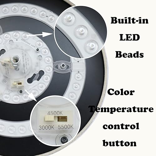 Miniatura 4 de DANSEER Lámpara de techo de níquel cepillado regulable para dormitorio, pasillo, sala de estar, entrada