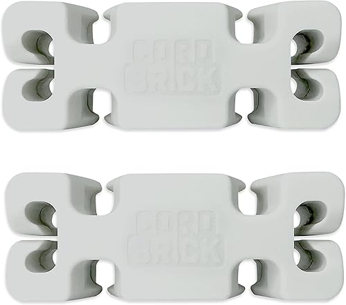 CORDBRICK Paquete de 2 soportes para cables con peso para mesita de noche y escritorio. Herramienta de gestión de cables de viaje y accesorio para