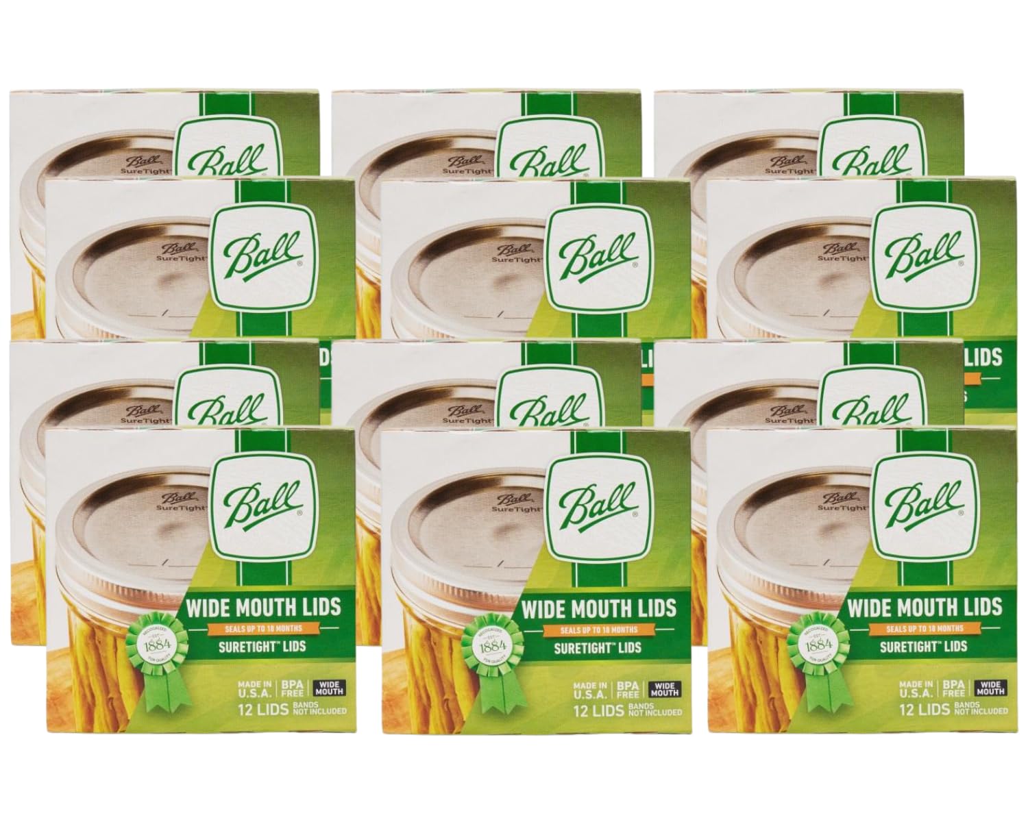 Ball Mason Jar Lids, Wide Mouth, 12 CT (Pack of 12)