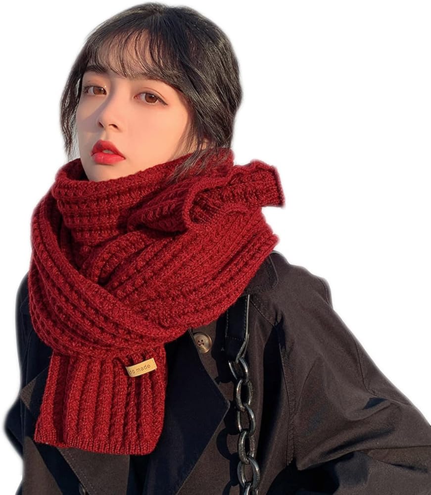 Amazon | [JUIN] マフラー ストール レディース ロング ニット 大判 黒