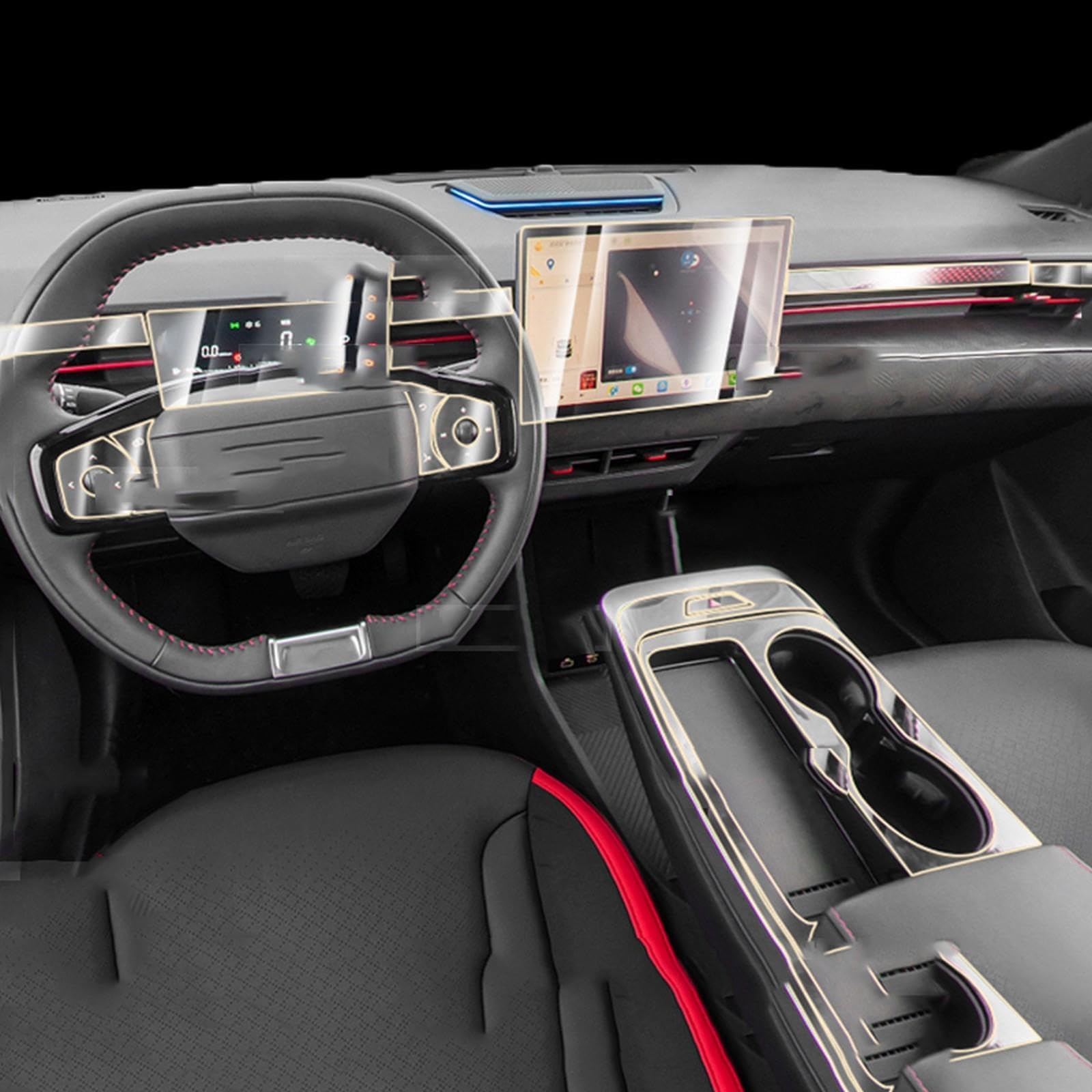 PACSCICar Interior Gearbox panel Dashboard Gps Navigation Screen Transparent TPU Protective Film,For Chery Jetour Dashing 2023