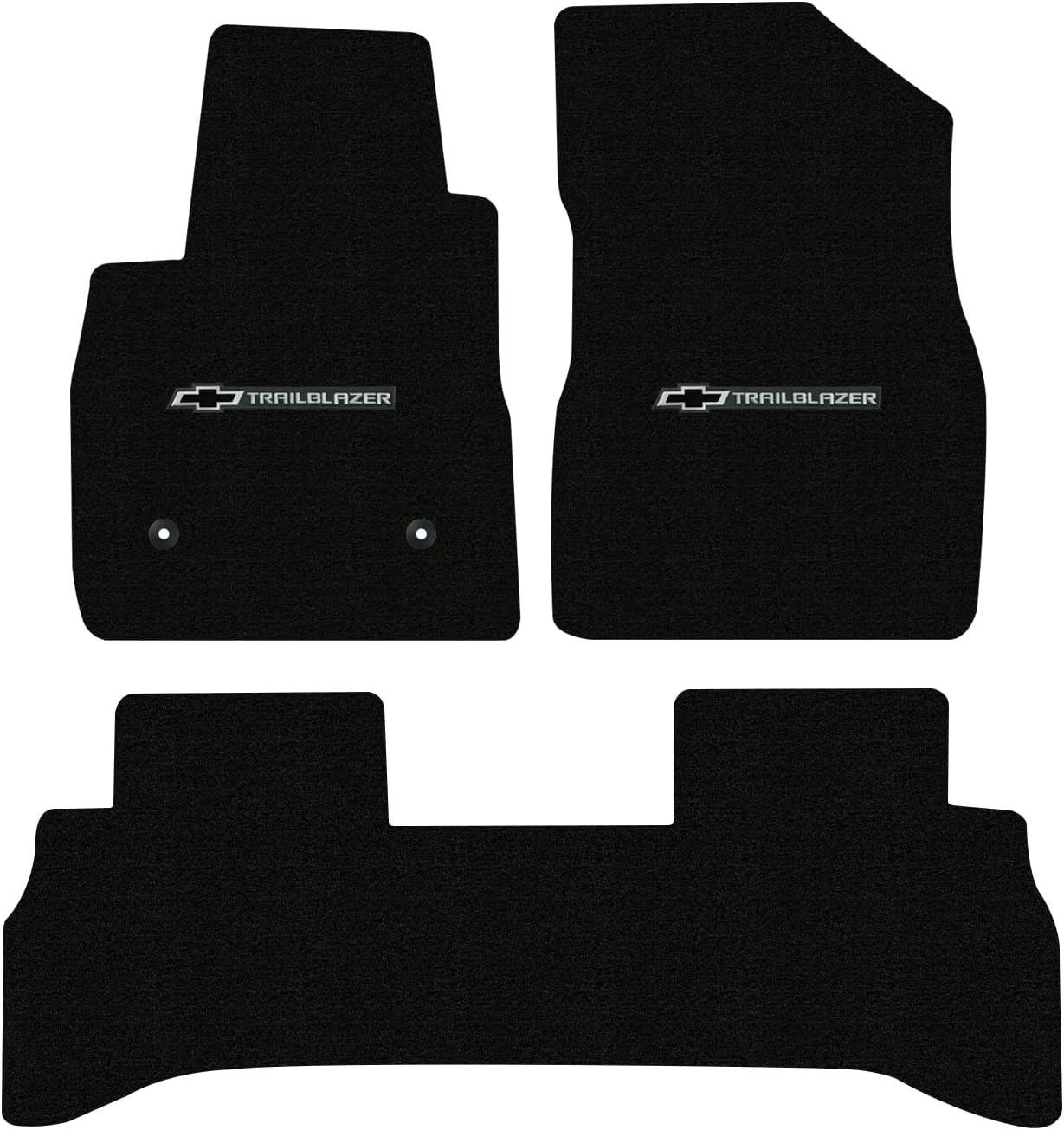 Lloyd Mats Custom-Fit Carpeted Floor Mats Premium Luxury Car Floor Liners for Trailblazer 2021-On Charcoal No AWD - Black Bowtie + Trailblazer (Cargo - Behind 2nd Seat, Charcoal)