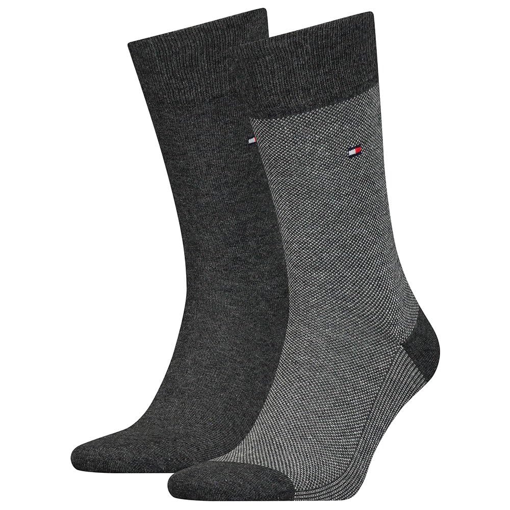Tommy Hilfiger TH Men Socks 2 Pairs Birdseye, anthracite, 39-42