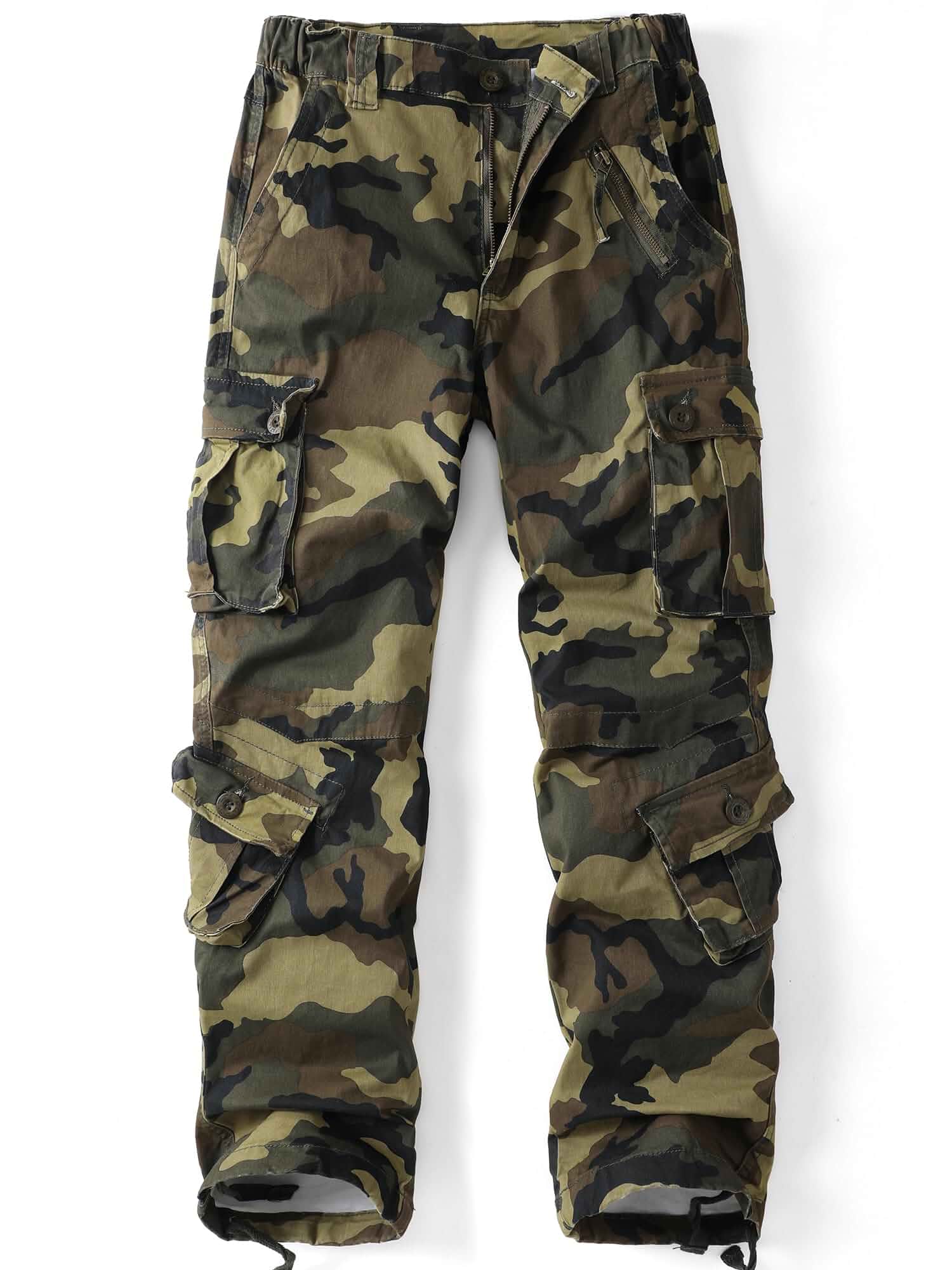 AKHlKING Women's Cargo Pants Work Camo Cotton Casual Combat Wild Outdoor Ripstop Trousers with 8 Pockets Cargo