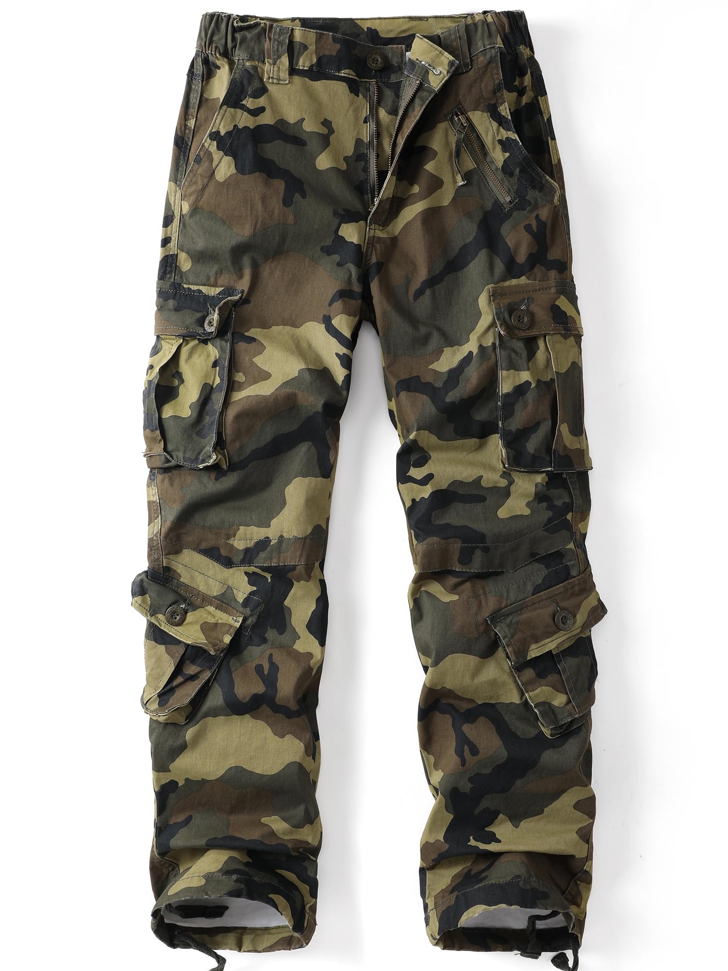 AKHlKING Women's Cargo Pants Camo Cotton Ripstop