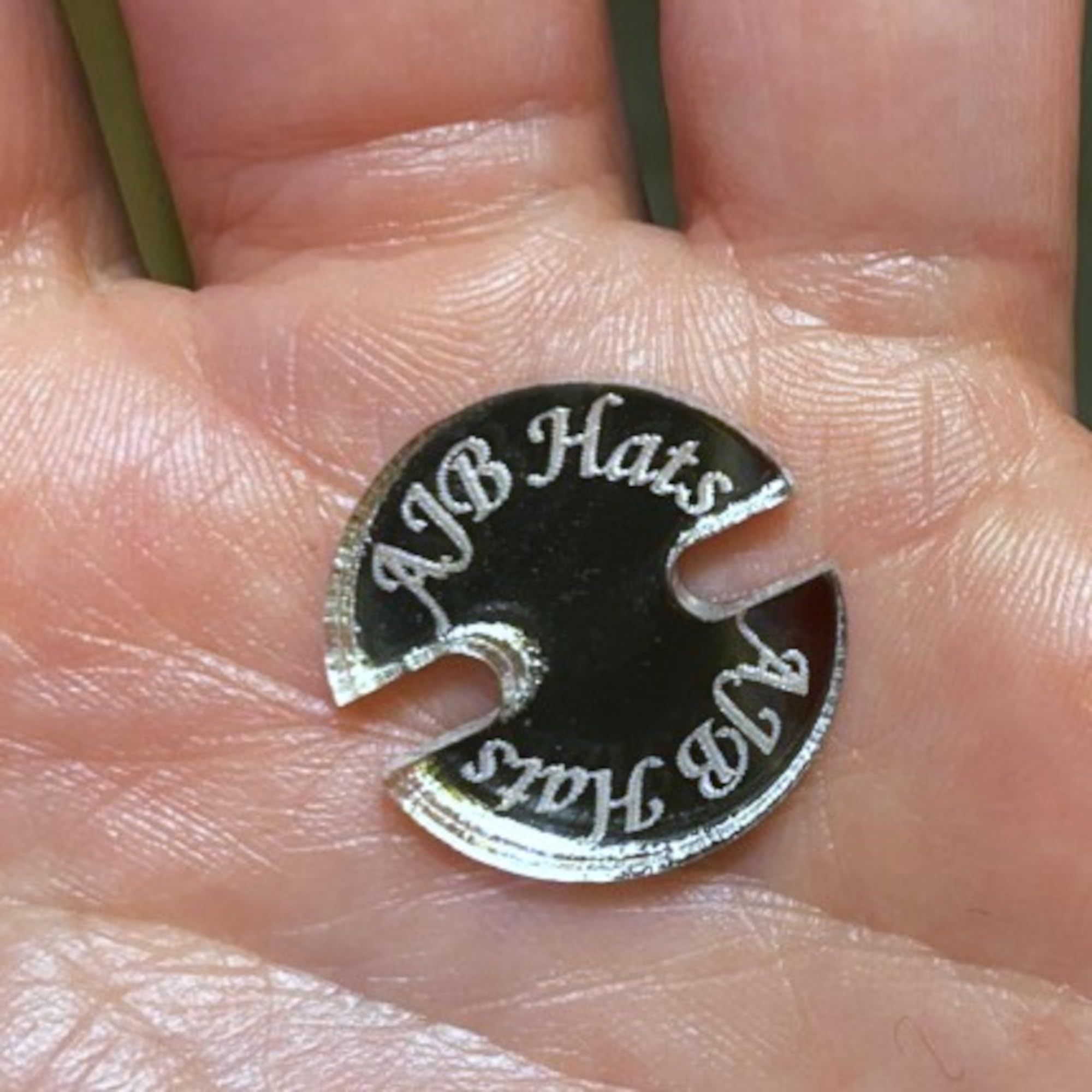 Personalised Acrylic Pom Pom Keepers Holders Allows Removable Buttons Tags Bespoke Made to Craftsperson Knitter Using Chosen Logo or Design, Quantity:20 Pieces