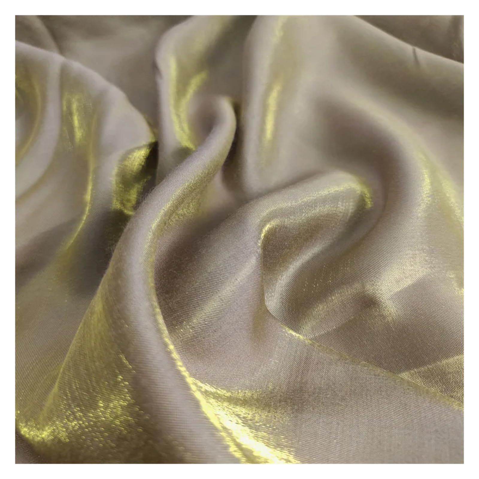 Satin Fabric 50x150cm Gradient Color Mercerized Satin Fabric Shiny Crystal Glass Silky Glitter Iridescent DIY Sewing Shirt(Color-12)