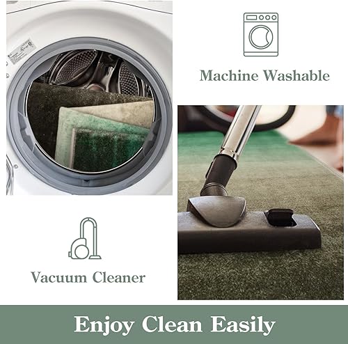 Miniatura 5 de Lahome Alfombra de área de 5 x 7 pies, alfombra lavable para dormitorio, alfombra de área grande con rayas, moderna, suave, antideslizante, no