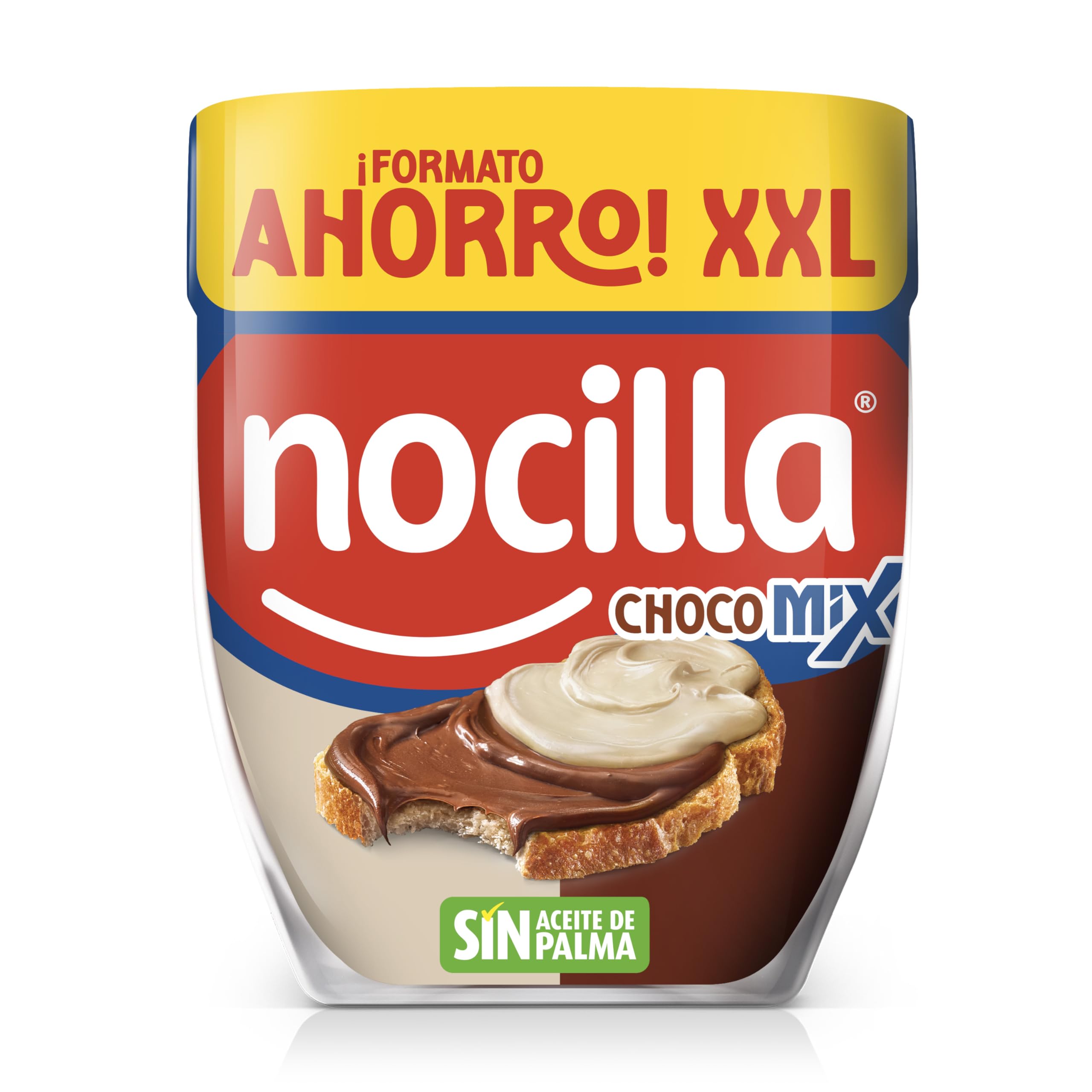 Nocilla, ChocoMix, Doble Crema al Cacao y Leche con Avellanas, Sin Aceite de Palma - Formato Ahorro - 850g