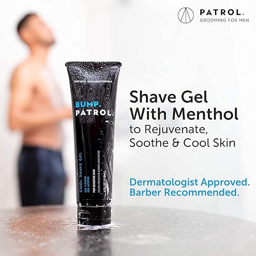 Miniatura 4 de Bump Patrol Cool Shave Gel - Gel de afeitar transparente sensible con mentol que evita quemaduras de afeitar, golpes y cabello encarnado, 4 onzas