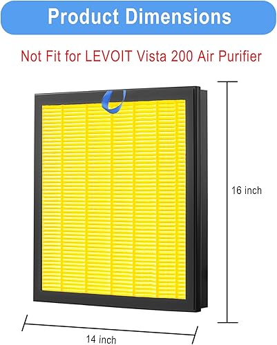 Miniatura 4 de Paquete de 2 filtros Vital 200S H13 de repuesto para purificador de aire LEVOIT Vital 200S para alergias a mascotas, filtro HEPA H13 Ture 3 en 1,