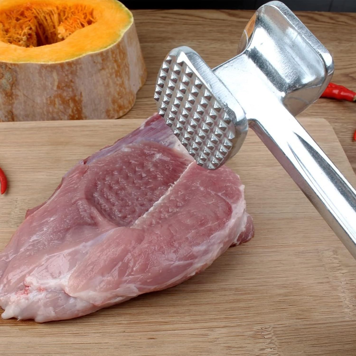 review EALEK Meat Tenderizer, Stainless Steel Dual-Sided Heavy Duty Meat Tenderizer Tool, Great for Tenderizing Steak Beef Poultry