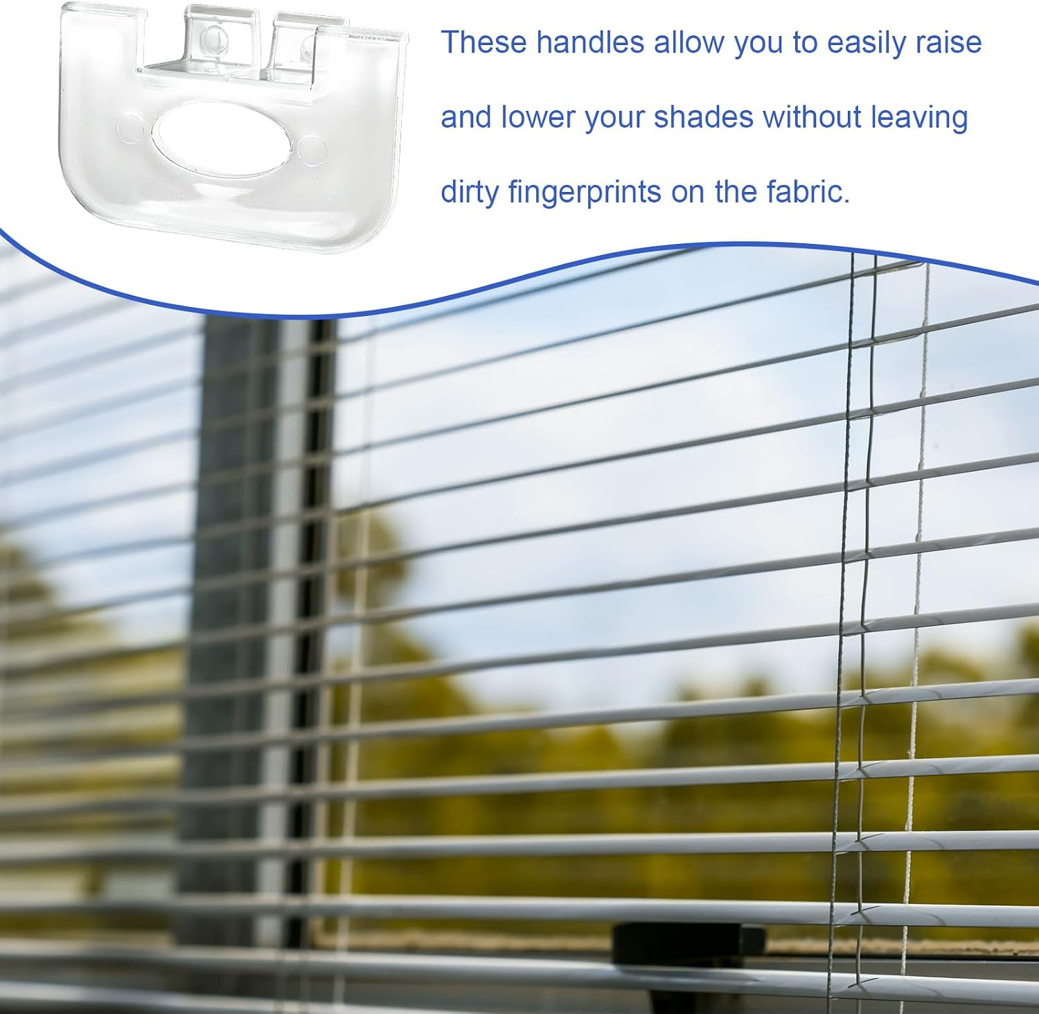 4pcs Cordless Honeycomb Shade Lift Handles, 3/4" Pleat Cellular Shade Pull Down Replacement Handles Compatible with Graber Bali Cordless Mini Blinds and Cellular Shades Window Accessories(Transparent)