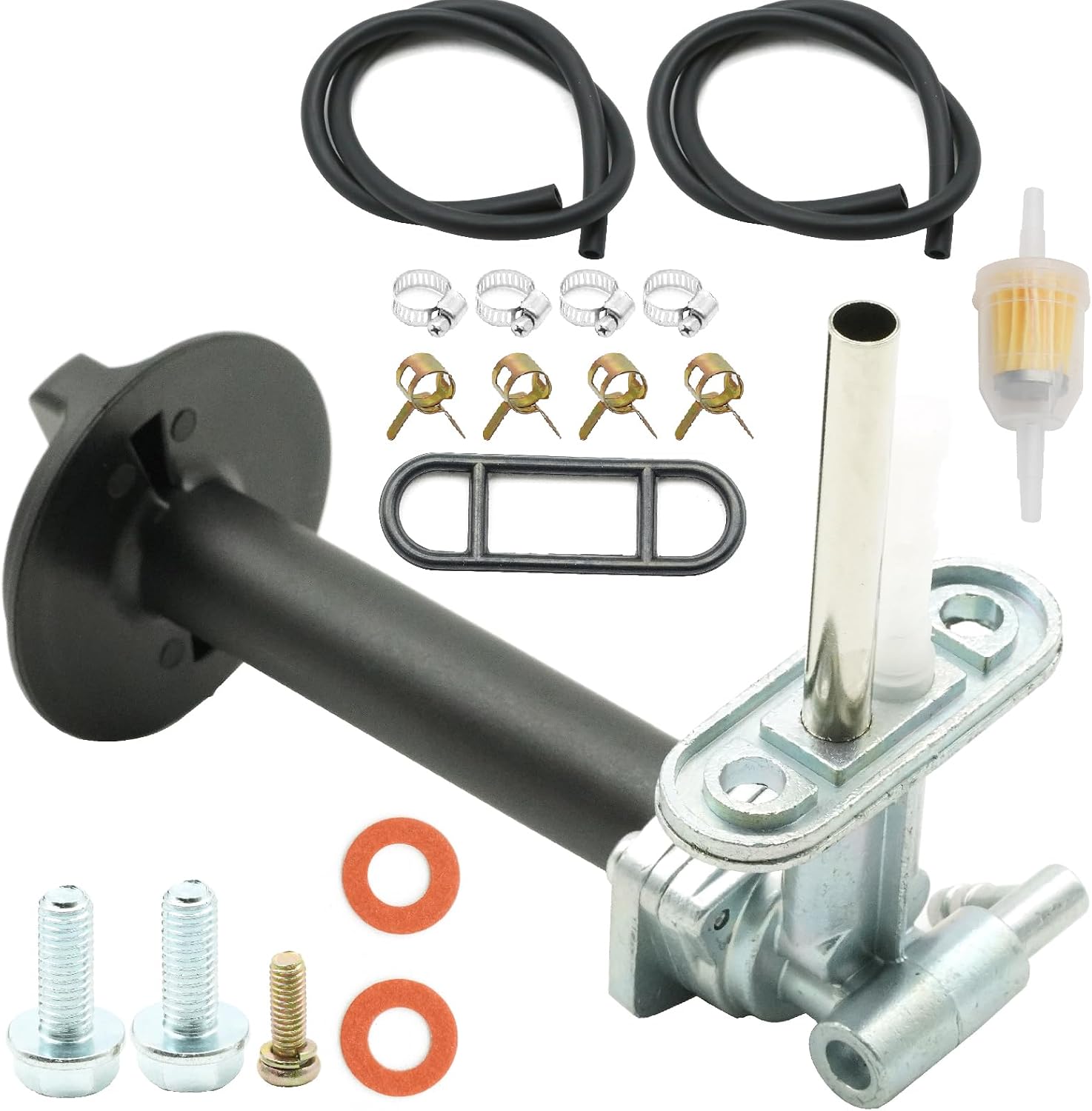 51023-1402 Fuel Valve Petcock Tank Switch and Knob Lever Kit, Replacement for Kawasaki Prairie 360 KVF360 2003-2013 400 KVF400 1997 1998, Replaces 51023-1224