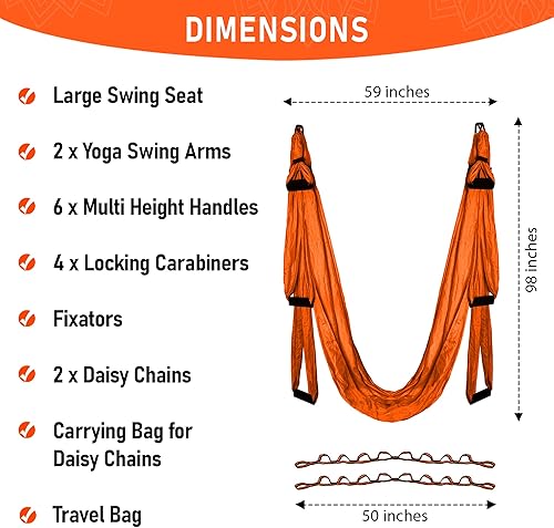 Miniatura 2 de YOGA SWING PRO Kit de columpio de yoga antigravedad para hamaca aérea de alta calidad, juego de cabestrillo volador Acrobat para terapia de