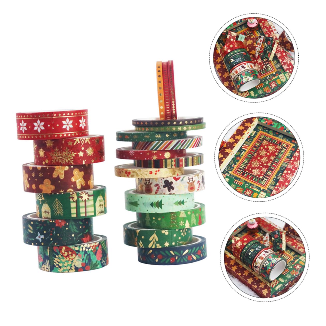 63rollos Cinta De Navidad Washi Tape De Cintas De Japonesas para Manualidades y Decoración De Diseño para Tarjetas y Scrapbooking