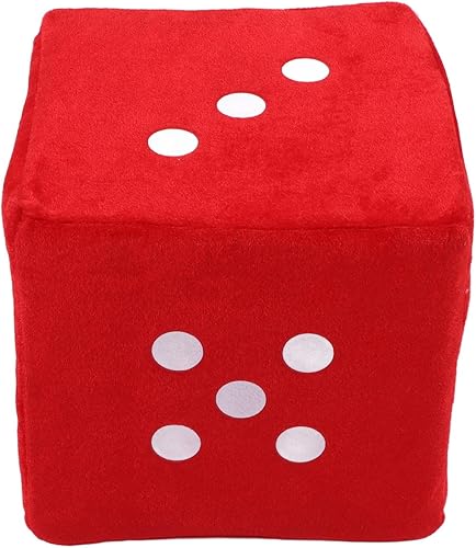 Juguetes de dados de felpa, dados rellenos suaves con cojín cúbico, adorno de sofá, esponja de Pleuche para uso doméstico rojo