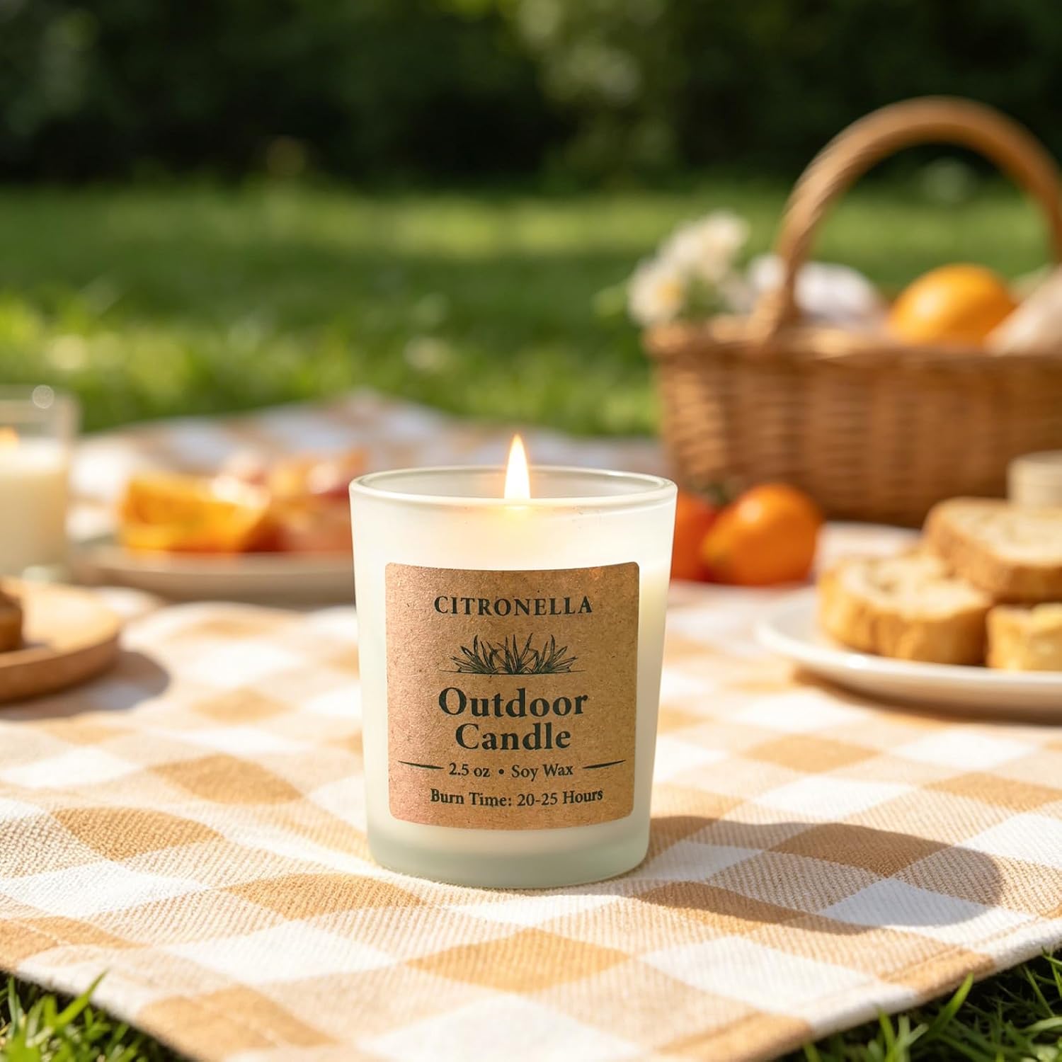 Citronella Candles Outdoor Indoor, 24 Pack 2.5oz Soy Wax Long Lasting Jar Scented Aromatherapy Citronella Candles Sets for Home Garden Patio Balcony