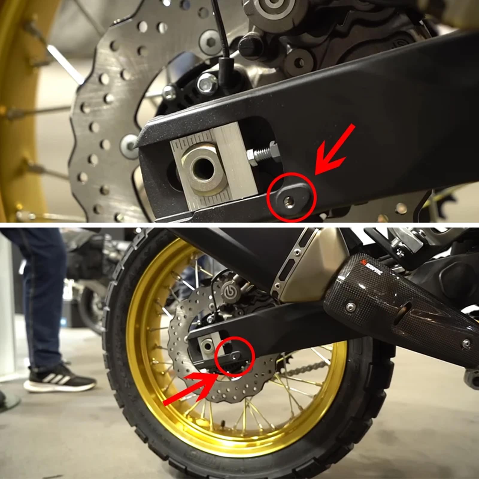 M6 Béquille Moto Bobines Supports Bras oscillant pour tenir 700 Tenere700 T7 Rally World Raid 2022 2023 Accessoires (Noir)