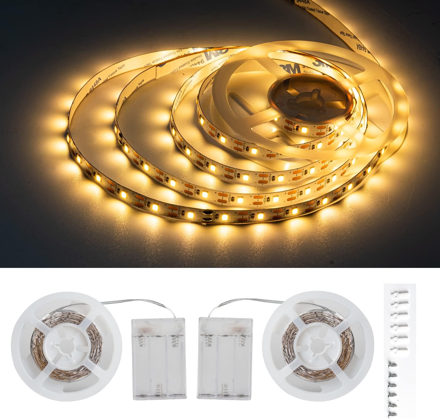 Amazon.com: Warm White LED Strip Lights, Dimmable Light Strip with ...