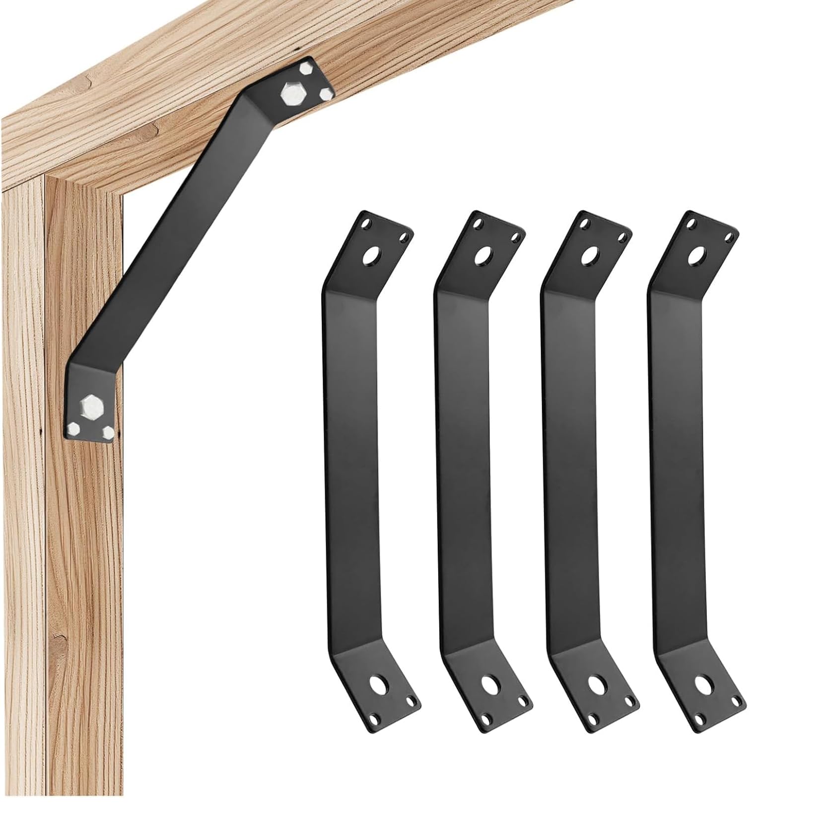 LQSYBHD 45 Degree Angle Support Brackets for Pergola Deck Porch Log Cabin Support Bracket Kit Pergola Angle Brackets Connector Corner Brace Inside Joint(Size:4pcs)