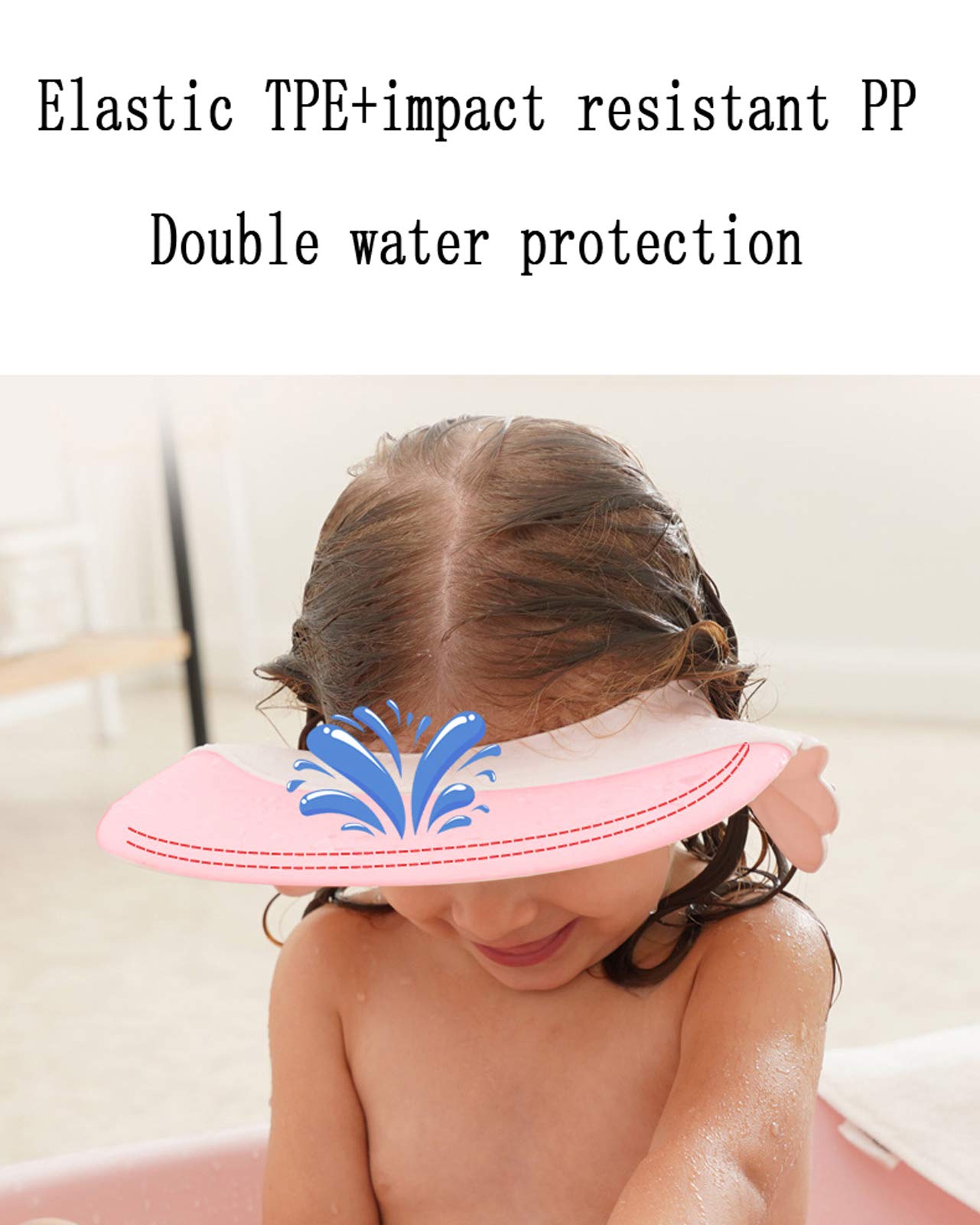 Cuffia Doccia Per Bambini Con Visiera E Protezione Orecchie – 2 Pezzi Regolabili, Impermeabile, Per Lavaggio Capelli Senza Lacrime (orsetto)